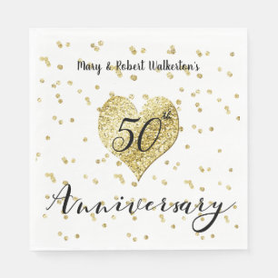 Confetti Gold -50th Wedding Anniversary Napkins