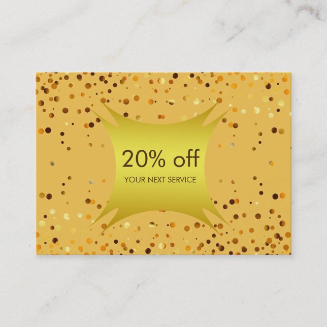 Confetti Gold Coupon Discount Gift Certificate (Front)