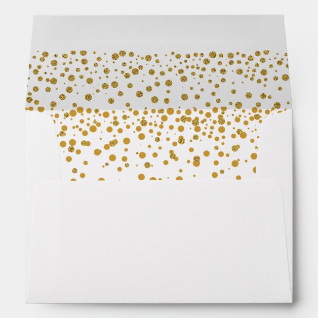 Confetti Gold Faux Foil glitter  for Wedding Envelope (Back (Bottom))