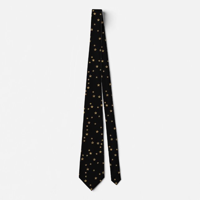 Confetti golden stars glitter shine elegant black tie (Front)