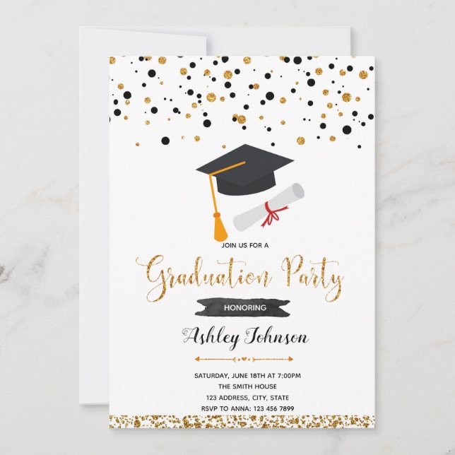 Confetti graduation invitation (Front)