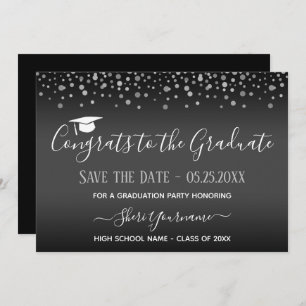 Confetti Graduation Party Save the Date Invitation