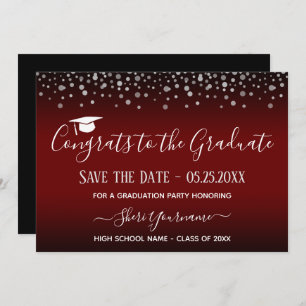Confetti Graduation Party Save the Date Invitation