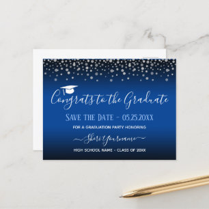 Confetti Graduation Party Save the Date Invitation Postcard