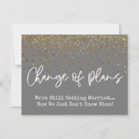 Confetti Grey Change of Plan Postponed Wedding