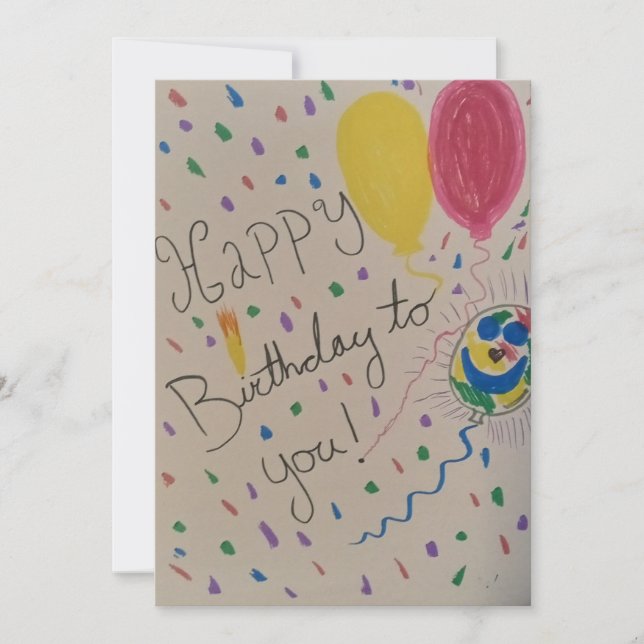 Confetti happy birthday to you Flat Holiday Card (Front)