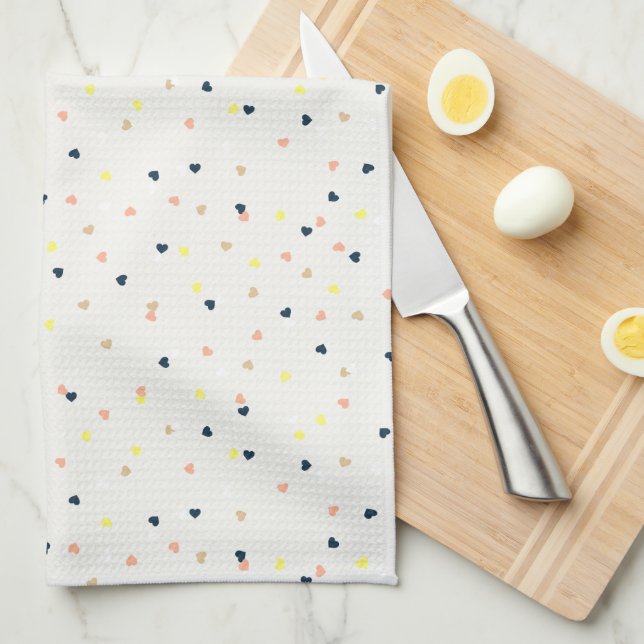 Confetti Hearts Kitchen Towel (Quarter Fold)