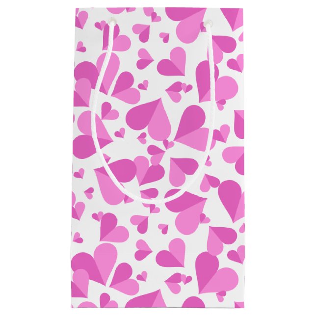 Confetti Hearts Pink Small Gift Bag (Front)