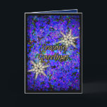 Confetti Holiday Card<br><div class="desc">Wish your friends, family, neighbours & business associates "Warm Greetings for the Coolest Holiday" with IconDoIt's latest original modern design of china snowflakes against an explosion of blues, violet & aqua confetti. Inside text is customisable.</div>