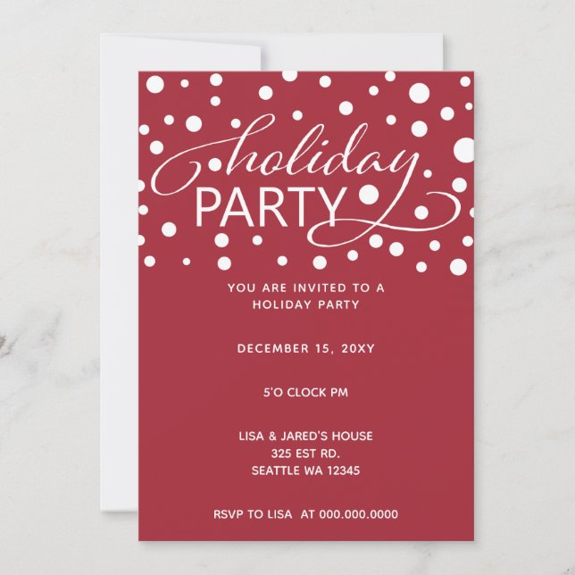 Confetti holiday party invitations (Front)