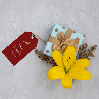 Confetti Horn Happy Birthday Personalized Gift Tags