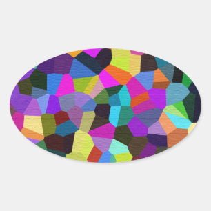 Confetti in Jewel Tones Oval Sticker