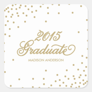 Confetti in White Graduation Sticker