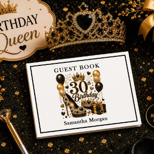 Confetti Luxe Gold Glitter Black And Gold Guest Bo Book