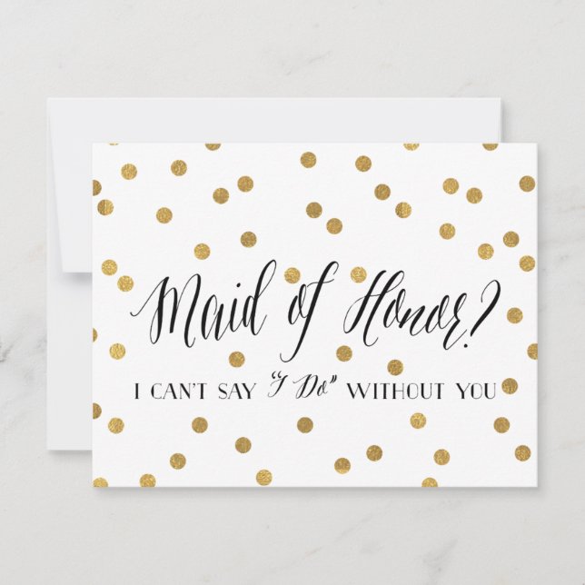 Confetti Maid Of Honour | Bridesmaid Invitation (Front)
