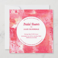 Confetti Modern Pink Watercolor Bridal Shower