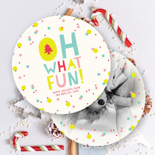 Confetti Oh What Fun Colourful Holiday Photo Card