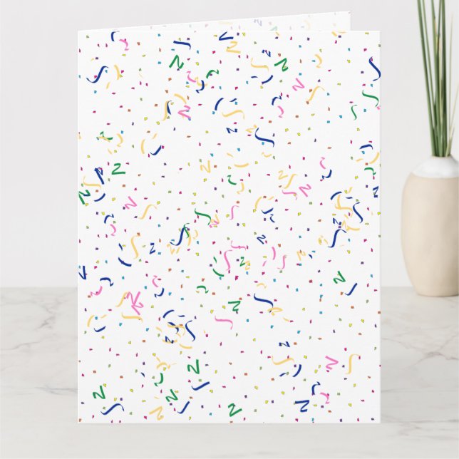 Confetti on Blank (Add A Background  Colour) Card (Front)