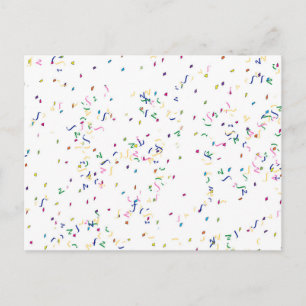 Confetti on White Background Postcard