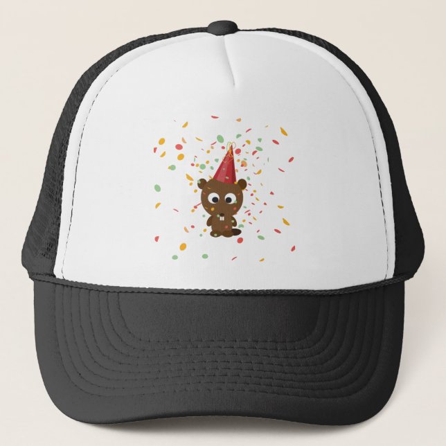 Confetti Party Beaver Trucker Hat (Front)