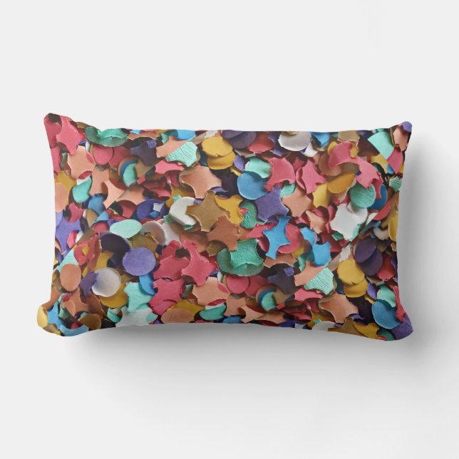 Confetti Party Carnival Colourful Paper Funny Lumbar Cushion (Front)