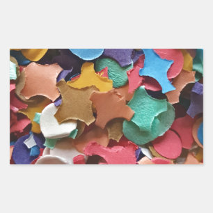Confetti Party Carnival Colourful Paper Funny Rectangular Sticker
