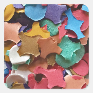 Confetti Party Carnival Colourful Paper Funny Square Sticker