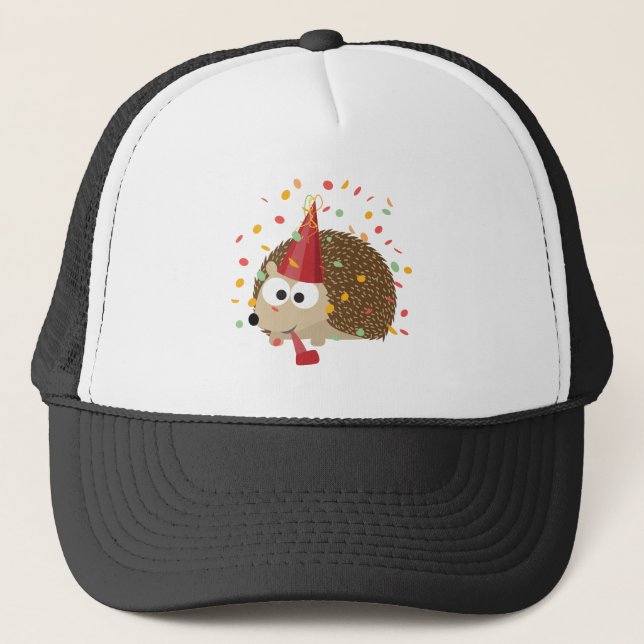 Confetti Party Hedgehog Trucker Hat (Front)