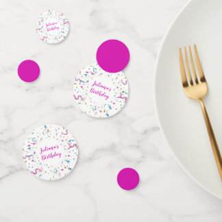 Confetti Party Pink and Blue Sparkle Birthday