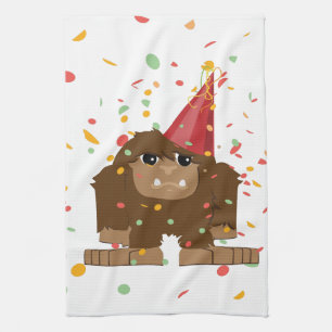 Confetti Party Sasquatch Bigfoot Tea Towel