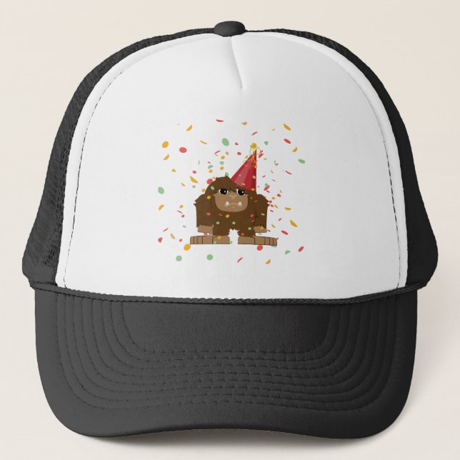 Confetti Party Sasquatch Trucker Hat (Front)