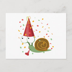 Confetti Party Snail Invitation Postcard