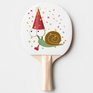 Confetti Party Snail Ping Pong Paddle