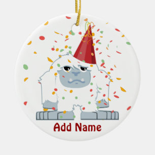 Confetti Party Yeti Ceramic Tree Decoration