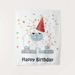 Confetti Party Yeti  Tapestry