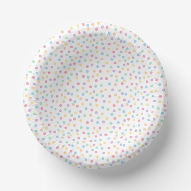 Confetti Pastels (Dots) Paper Plate (Front)