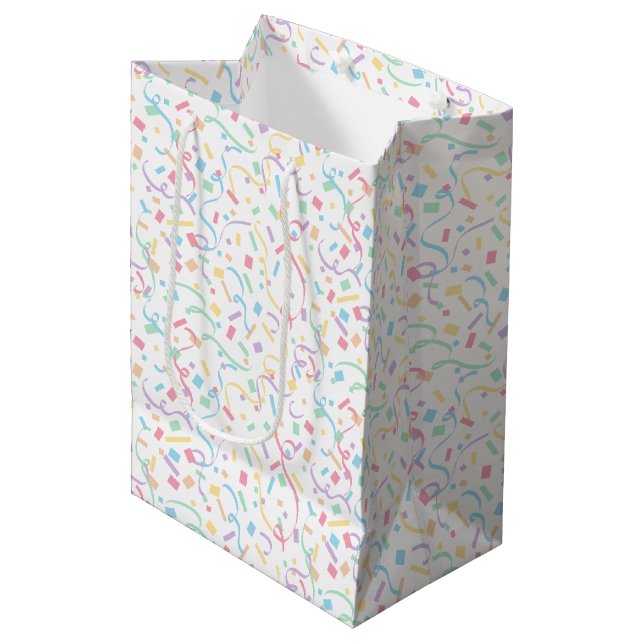 Confetti Pastels (Surprise) Medium Gift Bag (Front Angled)