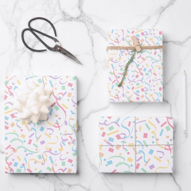  Confetti Pastels (Surprise) Wrapping Paper Sheet (Front)