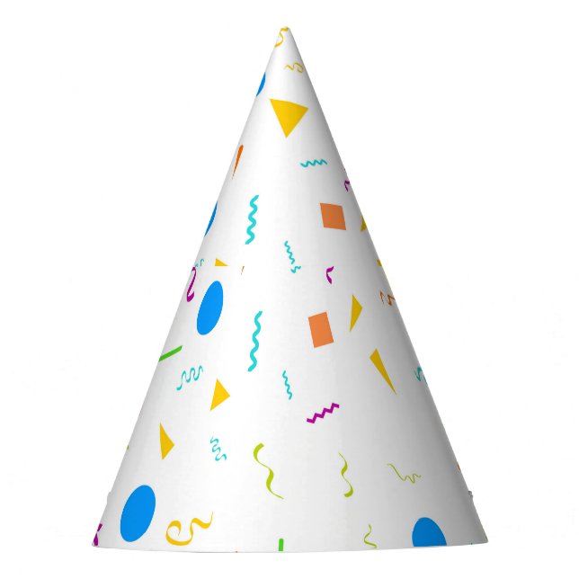Confetti Patterned Paper Party Hat (Front)