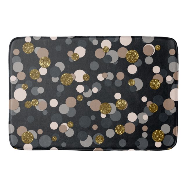 Confetti Peach, Maple, Grey and Gold Glitter Bath Mat (Front)