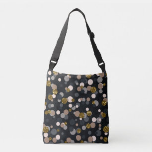 Confetti Peach, Maple, Grey and Gold Glitter  Crossbody Bag