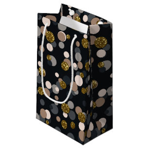 Confetti Peach, Maple, Grey and Gold Glitter Small Gift Bag