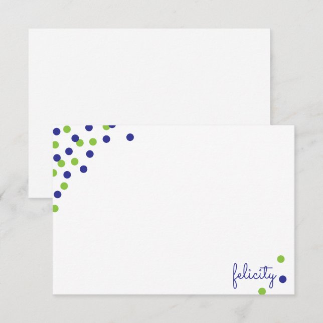 Confetti Personalised Note Cards (Front/Back)