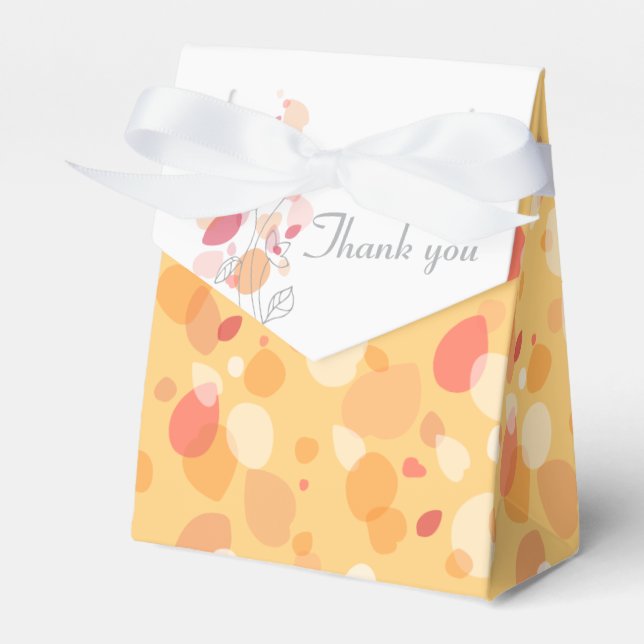 Confetti petal flowers thank you wedding favour bo box (Front Side)