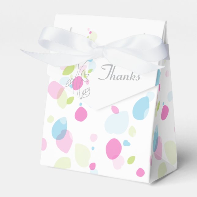 Confetti petal flowers thanks wedding favour box (Front Side)