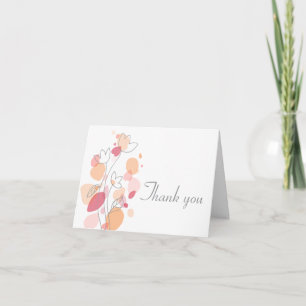 Confetti petals fall wedding thank you card