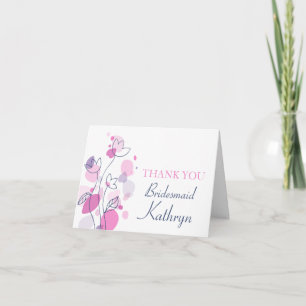 Confetti petals wedding bridesmaid thank you card