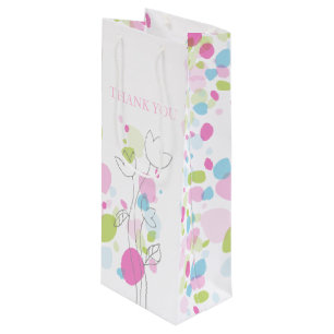 Confetti petals wedding thank you wine bag