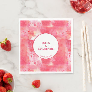 Confetti Pink Watercolor Abstract Modern Napkin