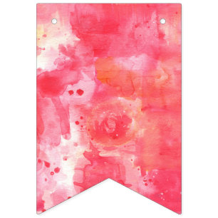 Confetti Pink Watercolor Abstract Painted Bunting